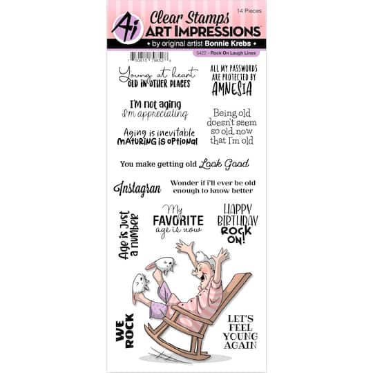 Art Impressions&#x2122; Laugh Lines Rock On Clear Stamps
